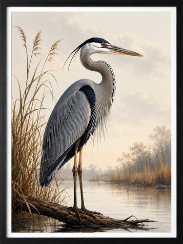 Great blue heron - blue, bird