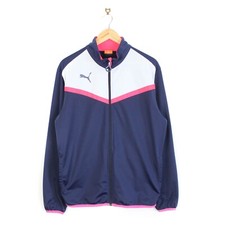 Puma Mens Classic Blue Zip Through Tracksuit Jacket Gym Training Top - Size M