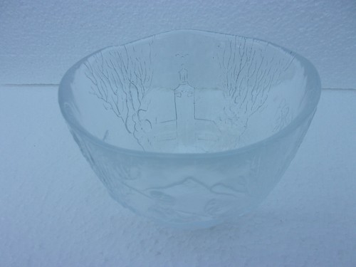Raised relief glass bowl - relief,