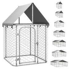 Outdoor Dog Kennel with Roof Outdoor Enclosure Dog Cage Multi Sizes vidaXL
