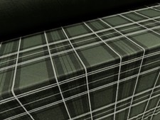 Ponte Roma Double Jersey Fabric, Per Metre - Tartan Check - Olive Green