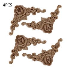 4Pcs Wooden Carved Applique