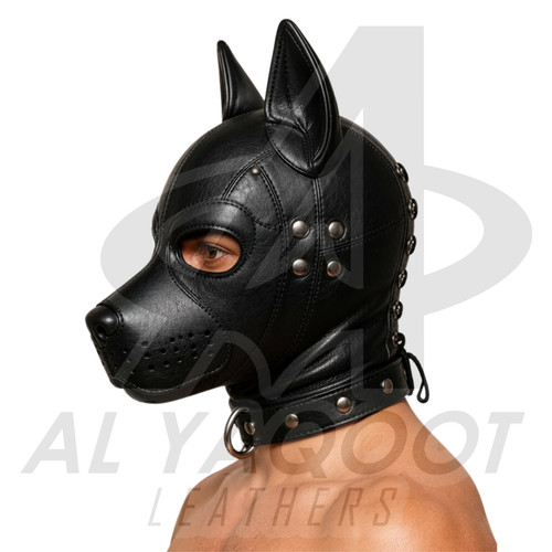 Leather puppy dog hood - puppy,