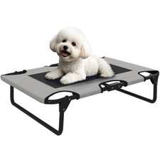 PawHut Raised Dog Bed S/M - Light Grey, Refurbished