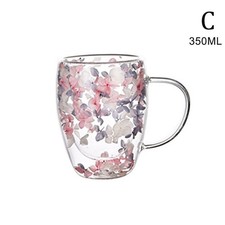 Double Wall Glass Cup Dry Flower Fillings Coffee Tea Mugs Heat Insulated Glass