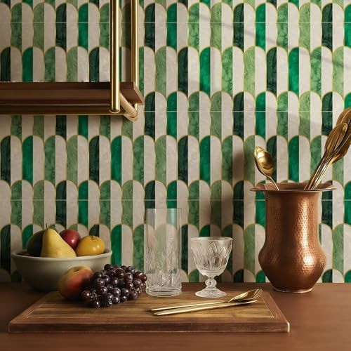 Holographic green marble tile - holographic,
