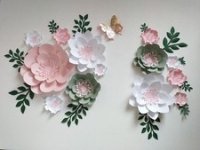  Giant Large Paper Flowers set  Wall Wedding Baby Shower Backdrop Decoration 