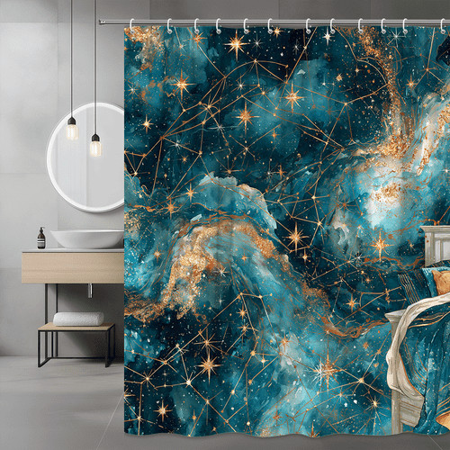 Blue gold galaxy - blue, star