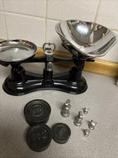Vintage Salter 56  balance Scales. Vgc Blk & Silver. Full Set Of Weights  No Box
