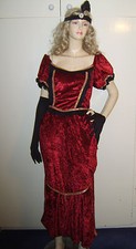 LADIES EDWARDIAN VICTORIAN SALOON WESTERN FANCY DRESS COSTUME M 10-12 USED
