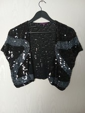 Debenhams Debut Black Sequin Embellished Bolero - Large Shrugh Ocassion