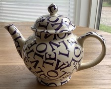  Bridgewater LOVE purple / blue 4 CUP TEAPOT collectable 2009 RARE spongeware