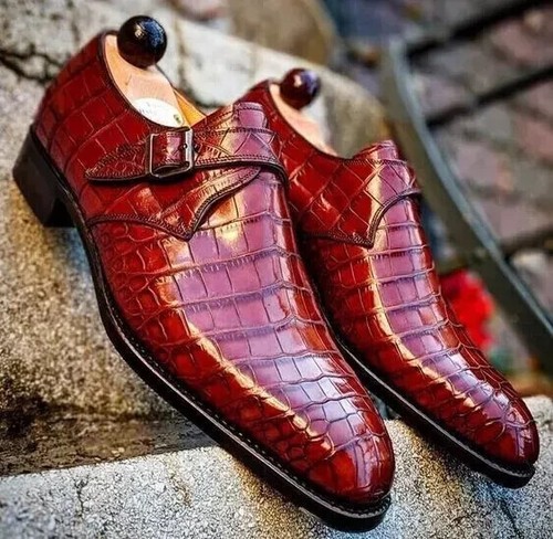 Mens handmade red alligator - mens,