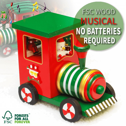 Wooden christmas train - wooden,
