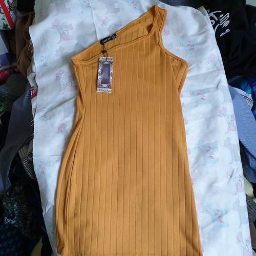 Boohoo mustard rib tunic - tunic, top