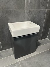 Geberit Icon Cloakroom Basin & Unit Grey