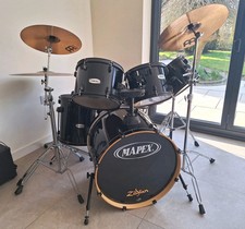MAPEX Black 6 Piece Drum Kit With Meinl Raker Cymbals