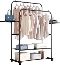 Hilier Modern Minimalist Wooden Clothes Rail Stand (Bamboo)