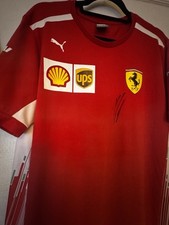 Ferrari T-shirt Signed By Charles Leclerc