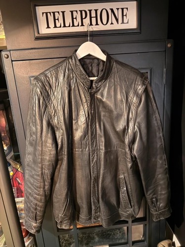 Black leather jacket - leather, with