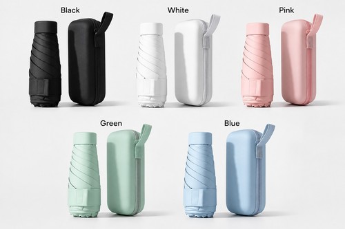Folding travel umbrella - folding, with