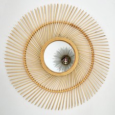 Bamboo Round Mirror 63cm
