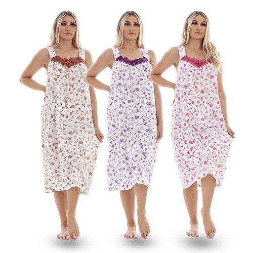 Ladies nightwear neck - v, flower