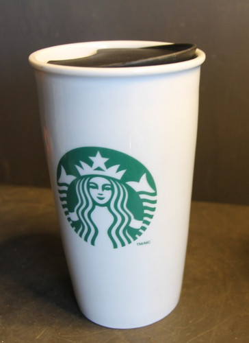 Starbucks white ceramic - white, travel