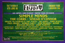 Simple Minds Shane McGowan Fleadh Finsbury Park 1998 Original Advert Cutting