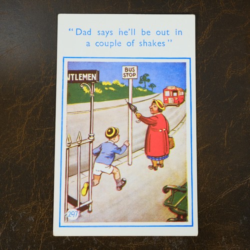 Vintage postcard comic public - vintage,