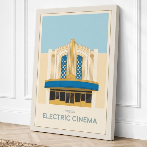 Cinema art deco canvas - cinema, print