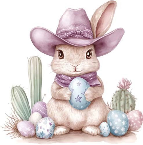 Colourful easter bunny - easter,