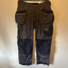 Snickers 3212 Comfort Cotton Work Trousers Grey Black 96 35W 30L Used condition