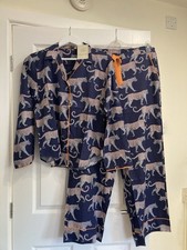 Cyberjammies Navy Leopard Print Pyjama Set, Size 14, New With Tags
