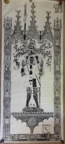 Vintage brass rubbing - brass, sir