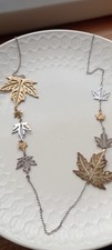 Sterling Silver And Gold Plated Maple Leaf Design Necklace