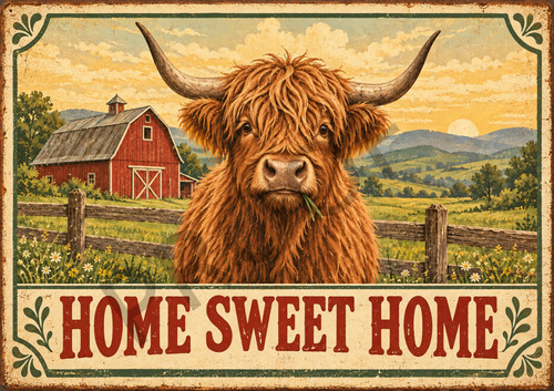Highland cow home sweet - highland,