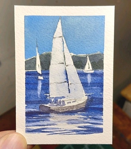 Aceo original watercolor - original,