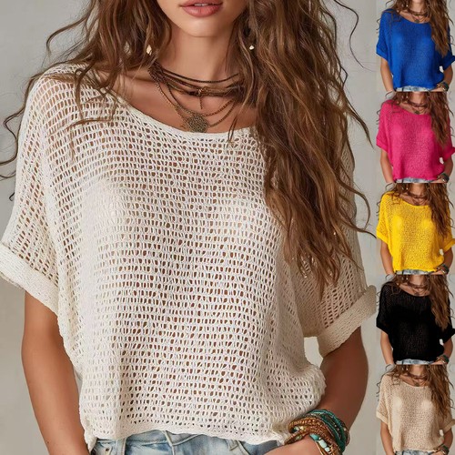 Ladies hollow shirt crochet - ladies,