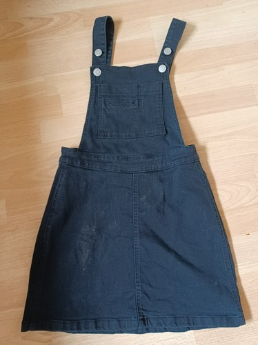 Boohoo black denim pinafore