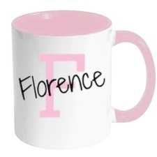 Personalised  Mug Name and Initial Coloured Inside & Handle Mug Coffee Cup