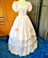 WEDDING DRESS BRIDAL GOWN PINK CINDERELLA MARGARET LEE 33" BUST 10 PUFF SLEEVE