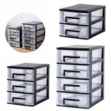 2/3/4 Drawers Storage Box Cosmetics Stationery Organiser A4 Document Holder Case