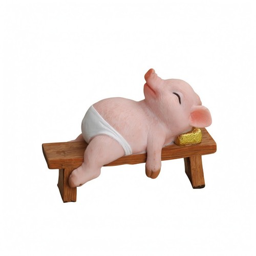 Pink pig ornament - pink, miniature