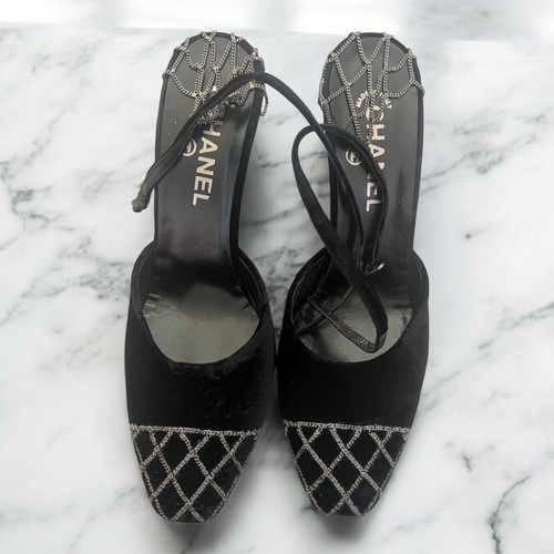 Chanel black velvet chain - velvet,