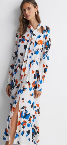Reiss niyah printed tie neck - reiss,