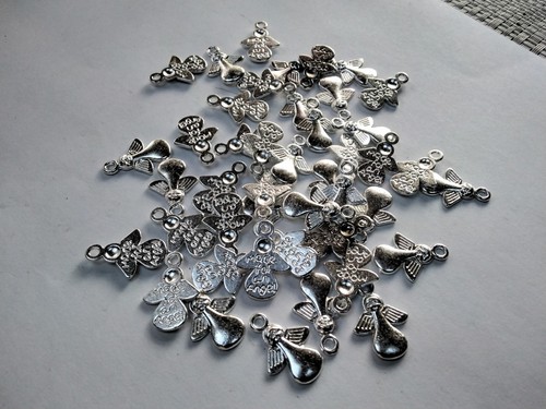 Tibetan silver angel charms - 30,