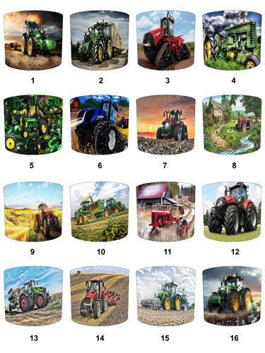 Farmyard tractors lampshades - farmyard,