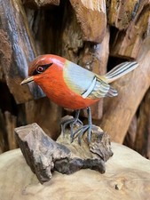 Carved Wooden Robin Garden