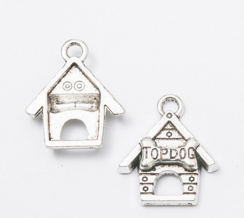 Tibetan silver charms dog - silver,